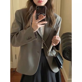 Ảnh thật 4 hình cuối-2W213.Áo blazer xuân thu dáng ngắn phong cách Hàn Quốc