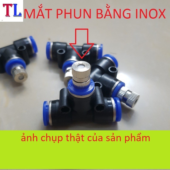 bộ 10 béc phun sương inox (gồm cả đế và đầu phun)