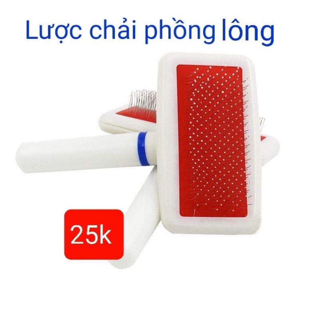 Lược chải lông rối, phồng lông và rụng cho thú cưng màu đỏ trắng