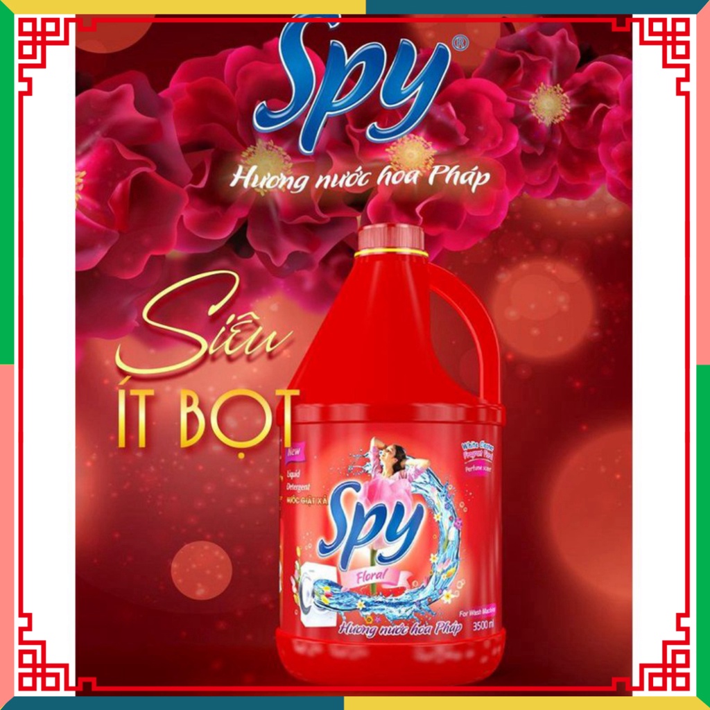 Nước giặt, Nước giặt xả SPY đỏ, cửa ngang 4500ml, nhớ mùi trong 5 ngày, diệt 99% vi sinh vật SP000083 ( Đại lý Ngọc Toản