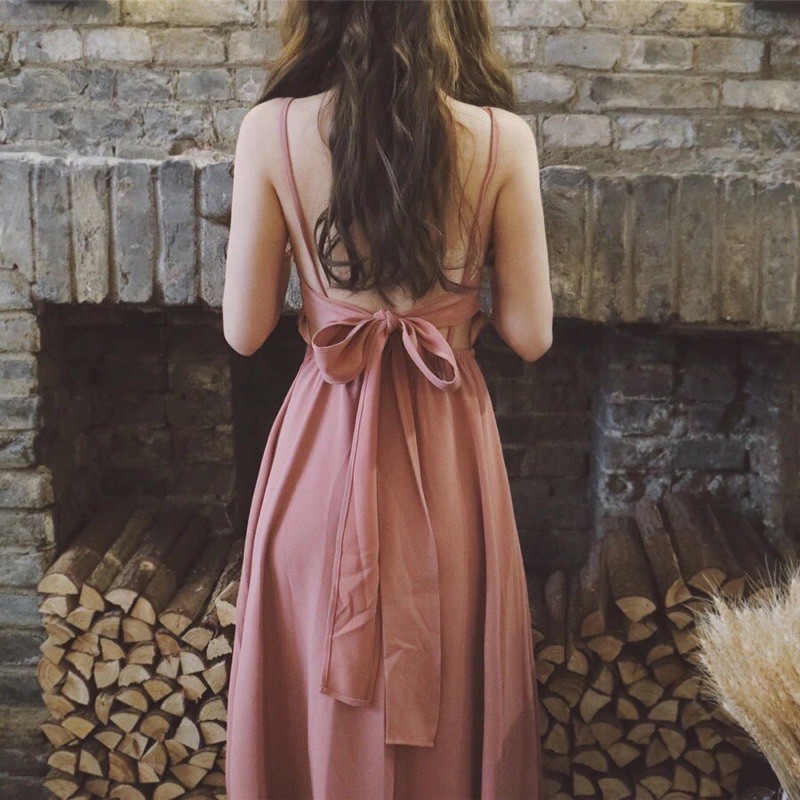 (Order bigsize) Đầm hai dây hở lưng thắt eo có ảnh thật | BigBuy360 - bigbuy360.vn