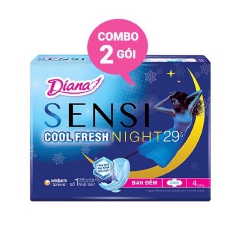 COMBO 2 GÓI DIANA SENSI COOL FRESH NIGHT 29 CM VÀ 35 CM