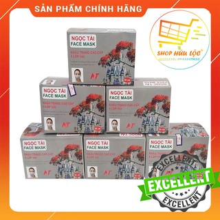 Hộp 50 Cái Khẩu Trang Y Tế Ngọc Tài Chính Hãng Chuẩn Công Ty 4 Lớp Than Hoạt Tính