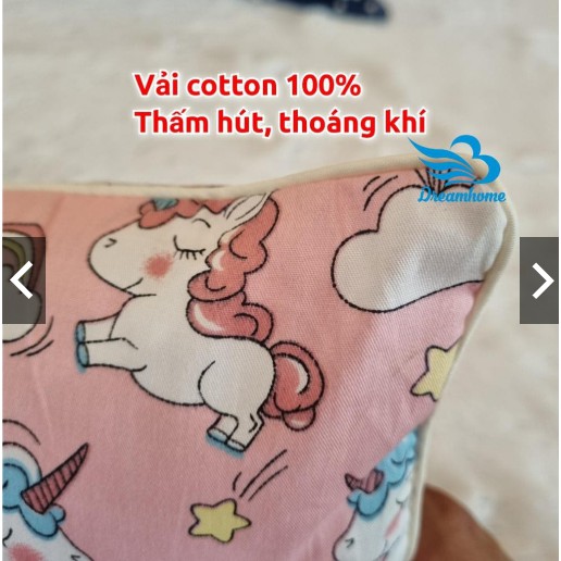 Gối Muji Trẻ Em Hút Chân Không, Gối Trẻ Em Cotton 100% Xuất Hàn Cho Bé, Gối Cotton 100% Cho Bé 30 x 42cm Mềm Mát