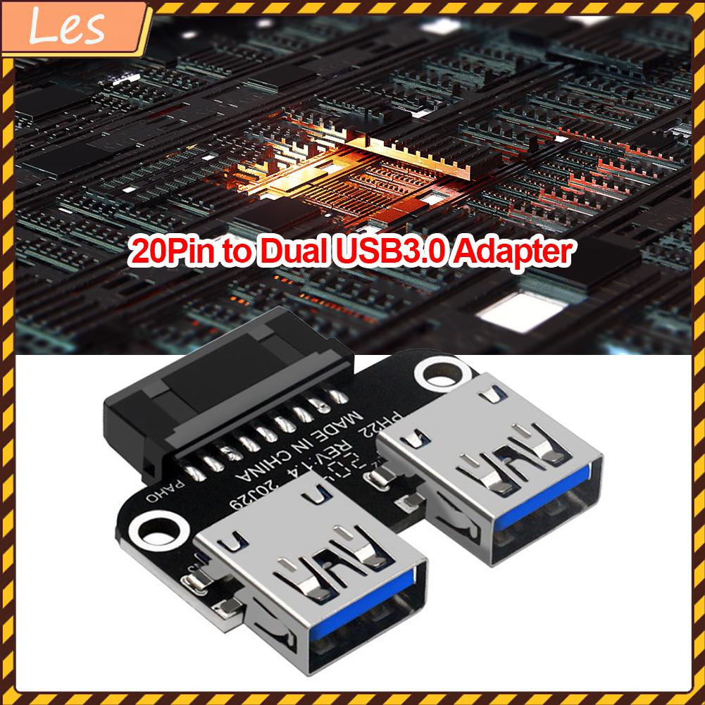 Bo mạch chủ USB 3.0 19 20 Pin Female sang Dual USB 3.0 Female