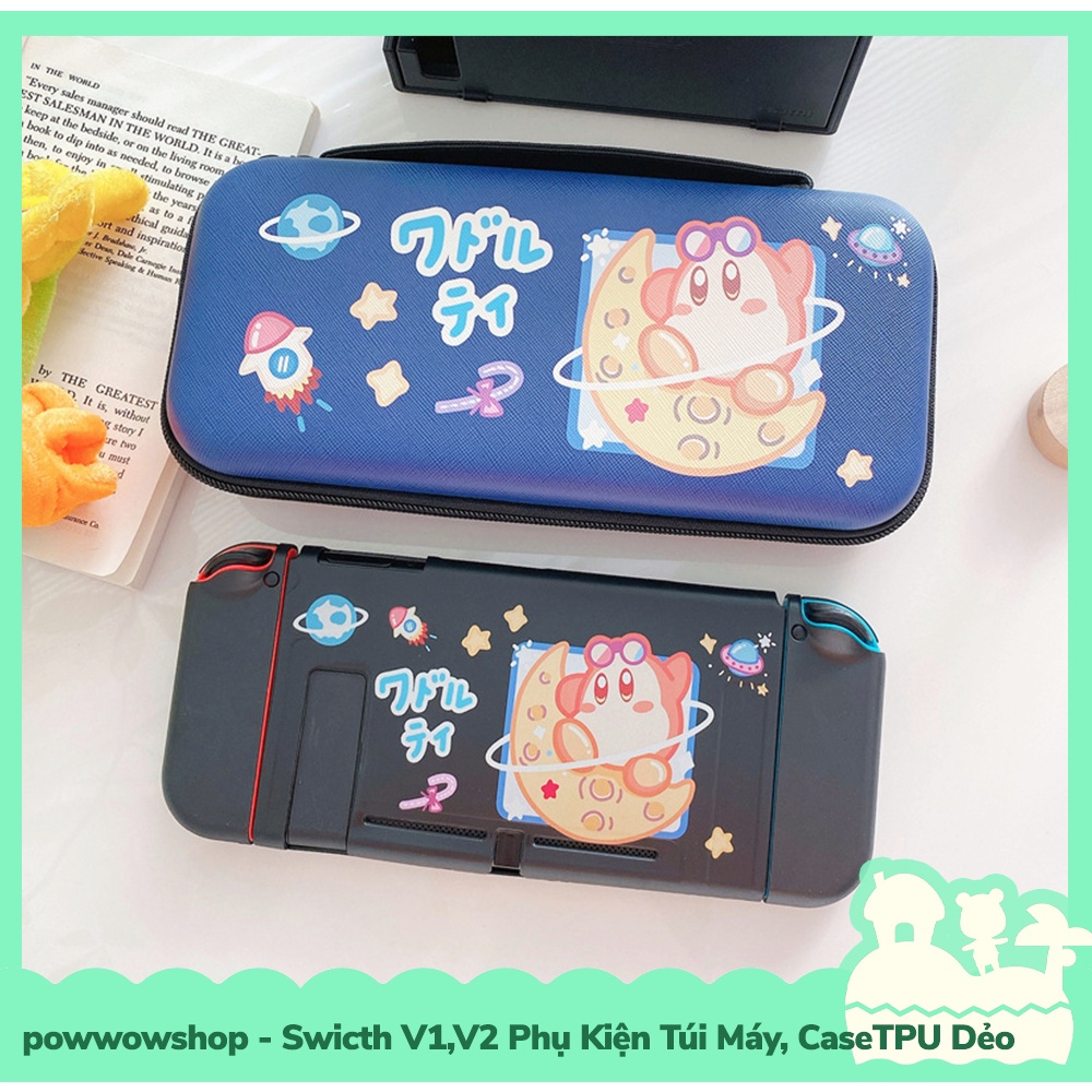 [Sẵn VN - Hỏa Tốc] Switch V1,V2 Phụ Kiện Túi Máy, Case Ốp TPU Dẻo Cho Máy Game Cầm Tay Nintendo Switch V1,V2 Black Kirby