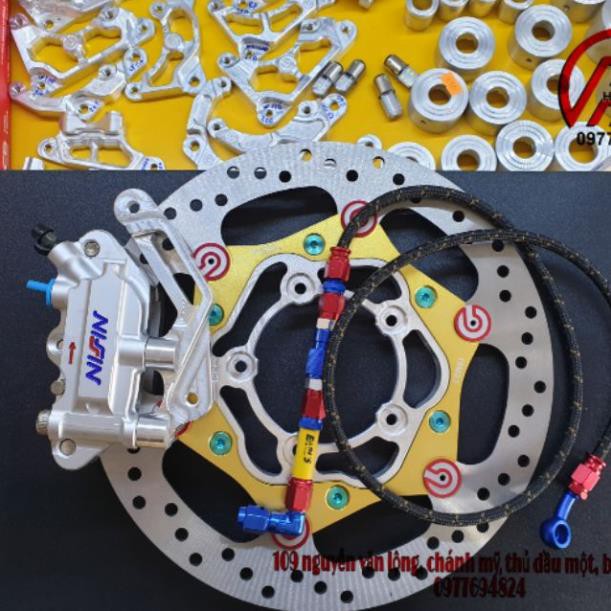 Combo heo pas nisin 4 bis + dĩa brembo 265 cho vario, click, sirus " rẻ vô địch "