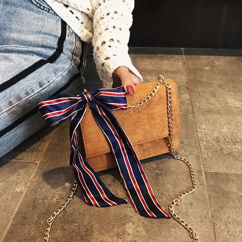 [Hàng Xịn, Giá Tốt] Túi Xách Nữ Đeo Vai Nhung Mịn Đính Kèm Nơ Turban Xinh Xắn - Mã TUI45