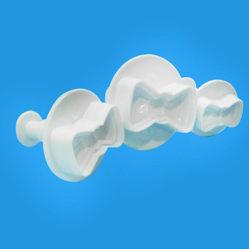 Bộ 3 cái khuôn nhựa nhấn cắt bột làm bánh hình nơ 3D dùng cho làm bánh quy DIY