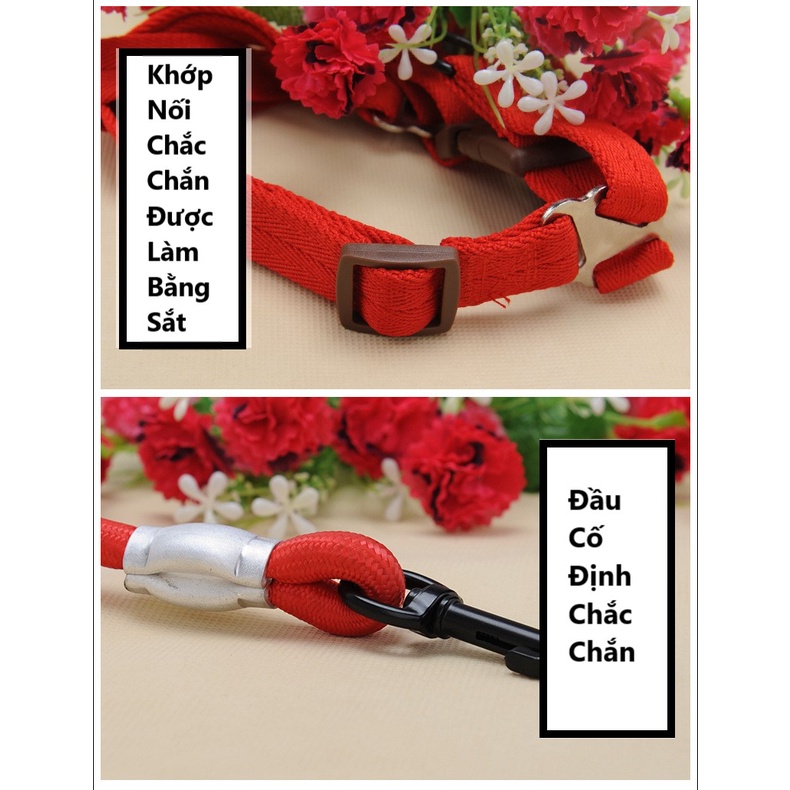 Dây Dắt Kèm Yếm Đeo Vai Cho Chó Mèo (Loại Cao Cấp)