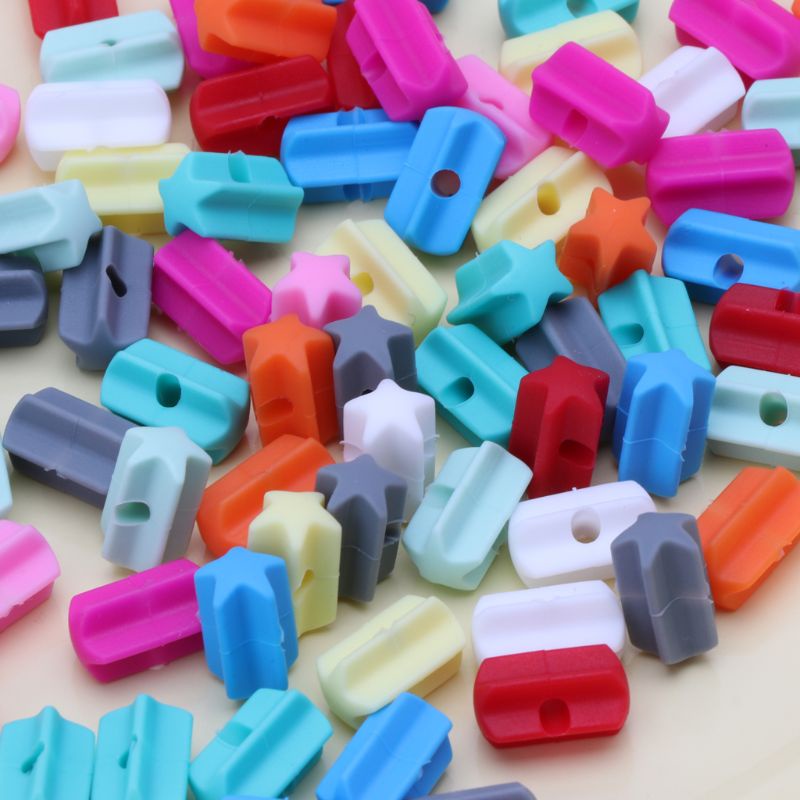 Set 10 Đồ Chơi Ngậm Mọc Răng Hình Ngôi Sao Chất Liệu Silicone Dành Cho Bé