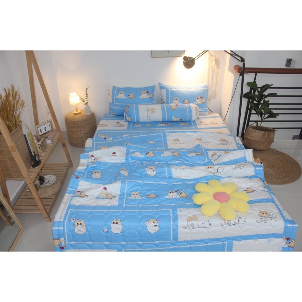 [ SALE GIÁ SỐC- HÀNG CLEAR KHO ] Bộ drap gối KHA LY - cotton thiên nhiên