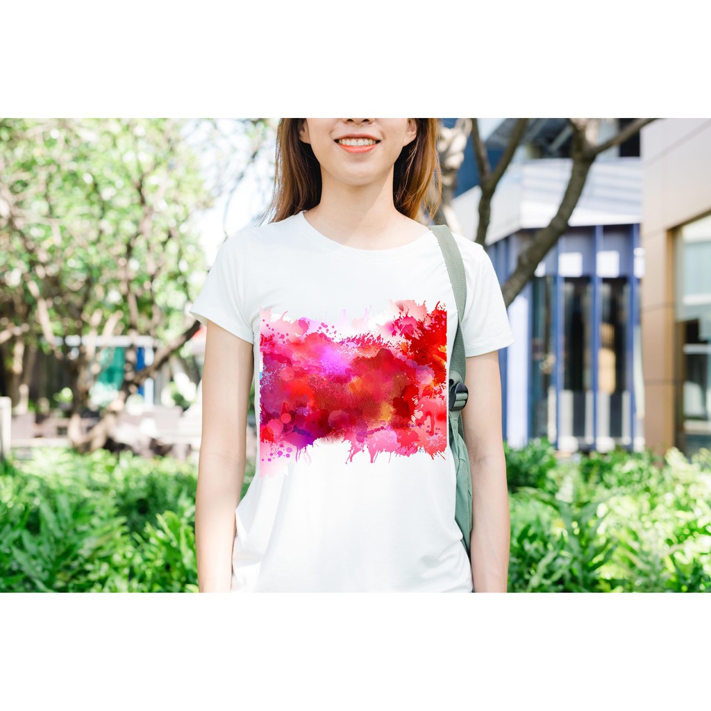 (SALE SỐC) Áo thun in hình sắc màu hồng cam