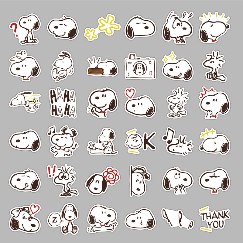 Set 40 miếng dán hình hoạt hình Snoopy chống thấm nước