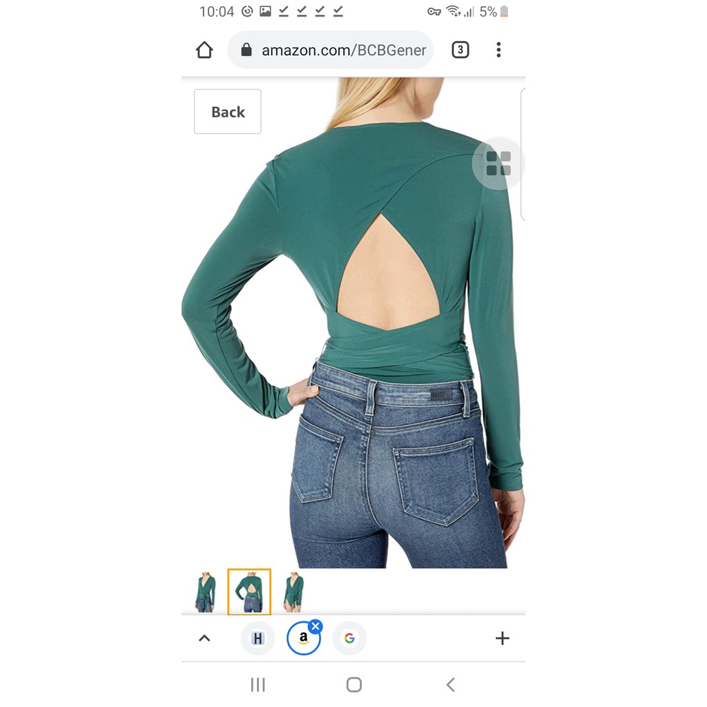 Bodysuit BCBG xanh khoét lưng Kami | BigBuy360 - bigbuy360.vn