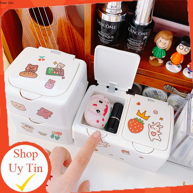 (Video Review) Hộp Đựng Đồ Mini Nắp Bật Để Bàn Dễ Thương Tiện Lợi