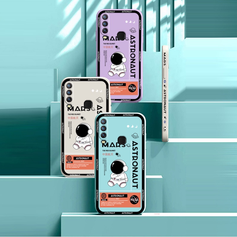 Ốp Điện Thoại TPU Mềm Chống Sốc Hình Phi Hành Gia Có Dây Đeo Cho VIVO Y11 Y12 Y15 Y17 Y19 Y20 Y20i Y20 SG Y12A Y12S