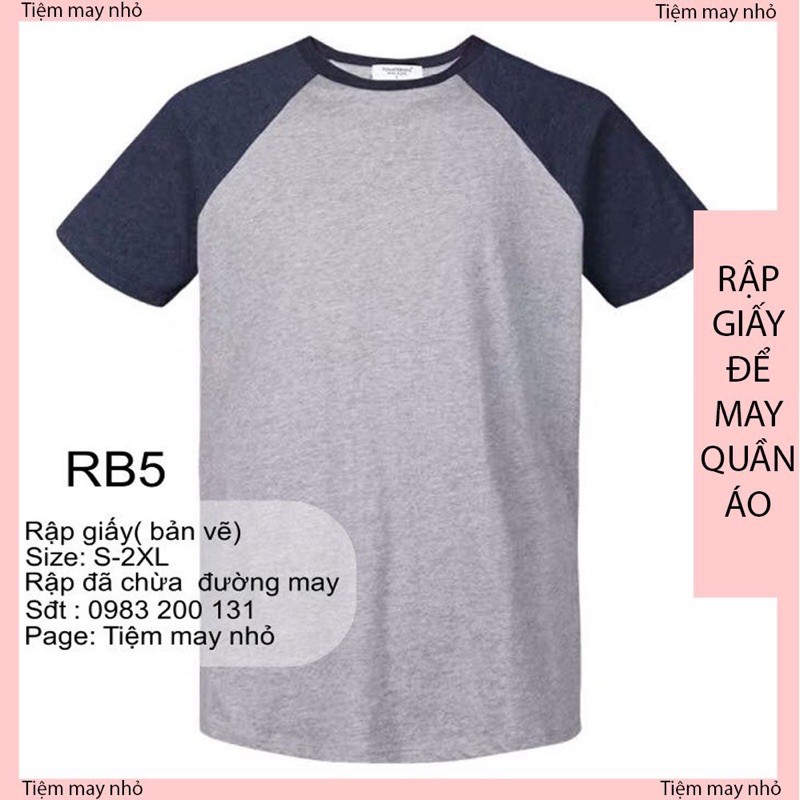 RB5_ Rập giấy may áo tay raglan nam