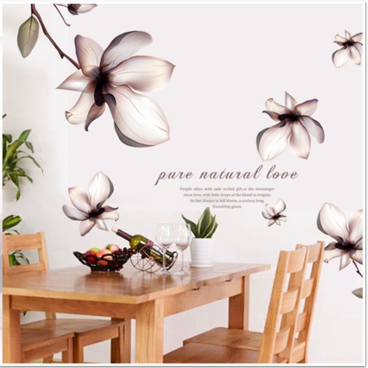 decal trang trí những đóa hoa trắng ( Kèm Video thật )