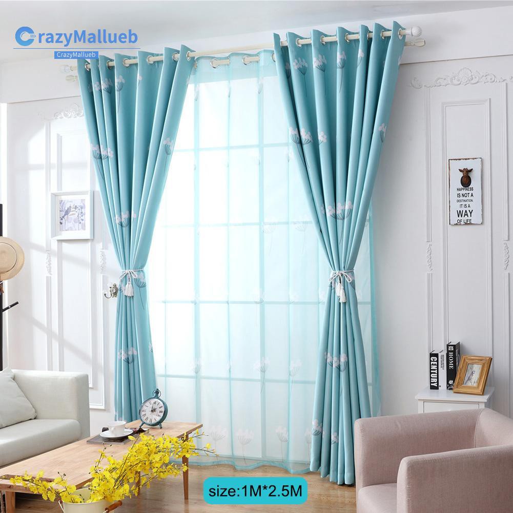 rèm cửa sổ Trang Trí Phòng Ngủ Họa Tiết Hoa Bồ Công Anh