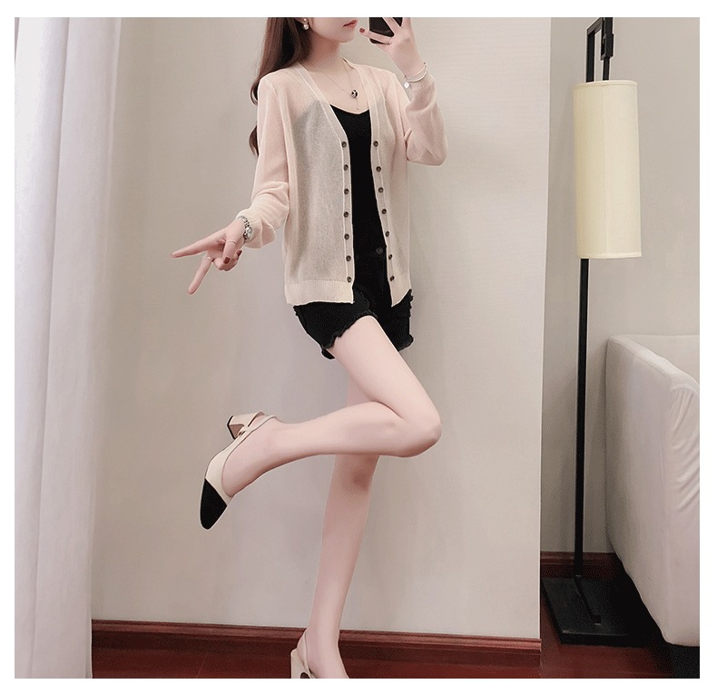 Áo Khoác Cardigan Dệt Kim Tay Dài Dáng Rộng Vải Mỏng Thời Trang Cao Cấp Cho Nữ