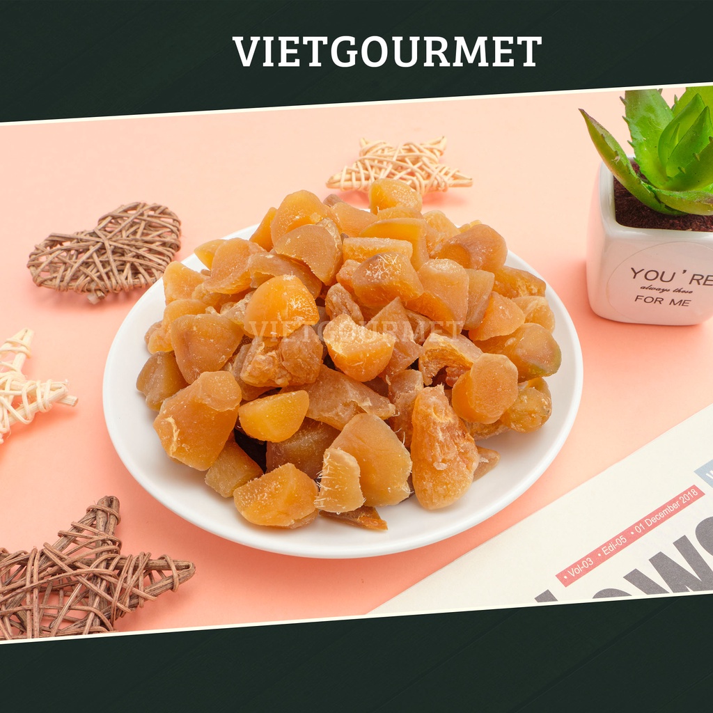 Gừng sấy dẻo Vietgourmet 150g hàng xuất khẩu, đặc sản Việt, hoa quả sấy, trái cây sấy, đồ ăn vặt Healthy