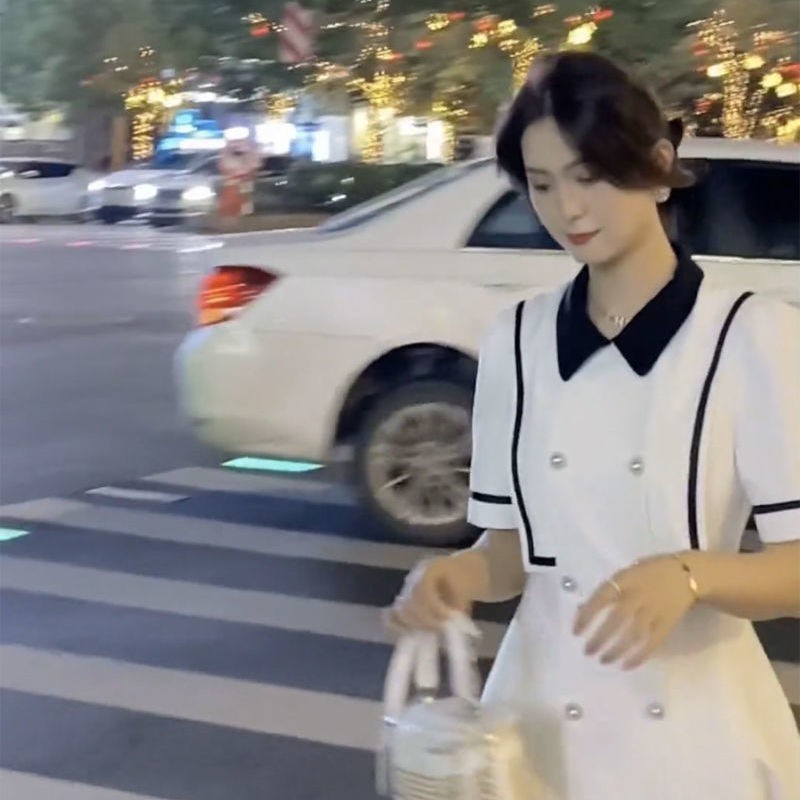 Đầm Dài Dáng Rộng Màu Sắc Tương Phản Thời Trang Mùa Hè Cho Nữ