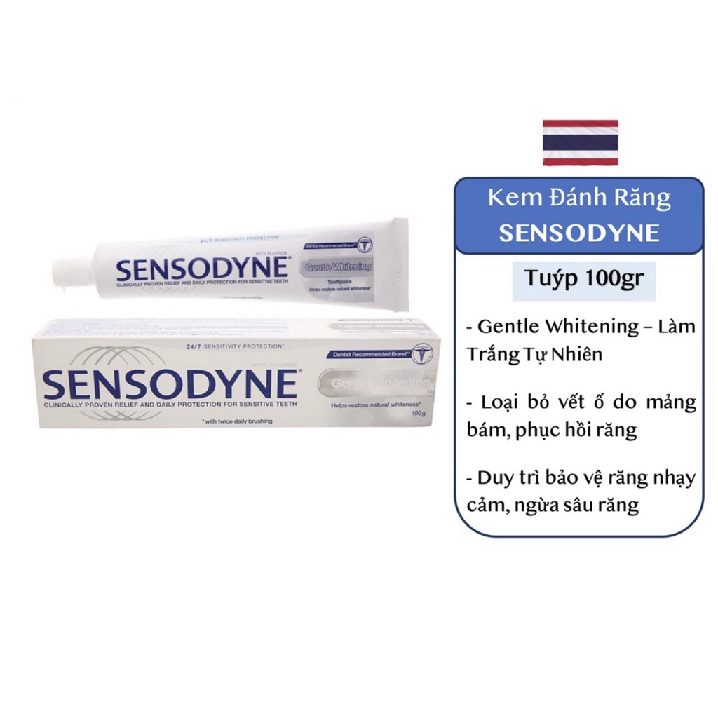 Kem Đánh Răng Sensodyne Whitening Thái Lan Trắng Răng Tự Nhiên Giúp Giảm Ê Buốt 100g