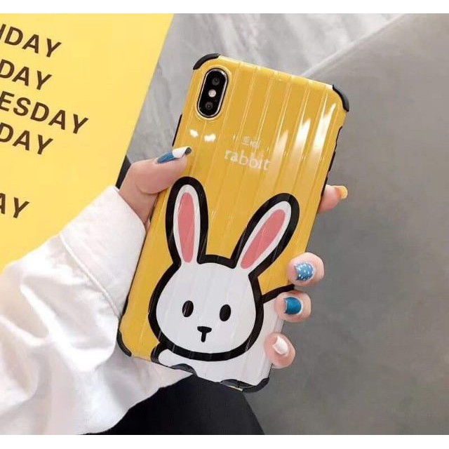 Ốp Iphone, Ốp vali sọc nổi 3D thỏ Rapbit cao cấp chống sốc Iphone 7/ 8/ 7 Plus/ 8 Plus/ Iphone X/ XS/ XS Max/ SE 2020