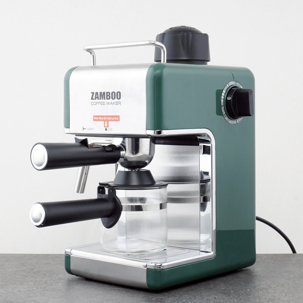 [Mã 254ELSALE giảm 7% đơn 300K] Máy pha cà phê espresso Zamboo ZB-68CF (3.5bar/800W) 3 màu Xanh+Đen