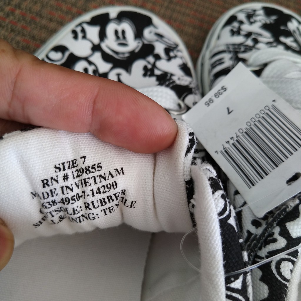 GIÀY SNEAKERS THỂ THAO CỔ THẤP DISNEY PARKS MICKEY NAM NỮ HỌC SINH SINH VIÊN ĐA DỤNG SIZE EU5-6-7-8-9-10 Made in VietNam