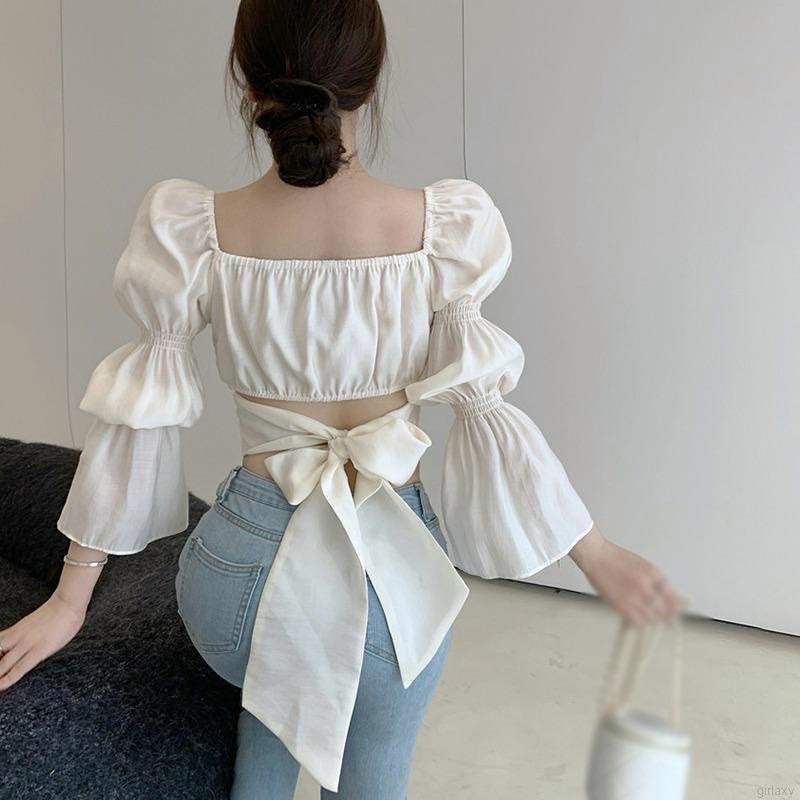 ÁO KIỂU TAY BỒNG BUỘC NƠ BỤNH XINH M7