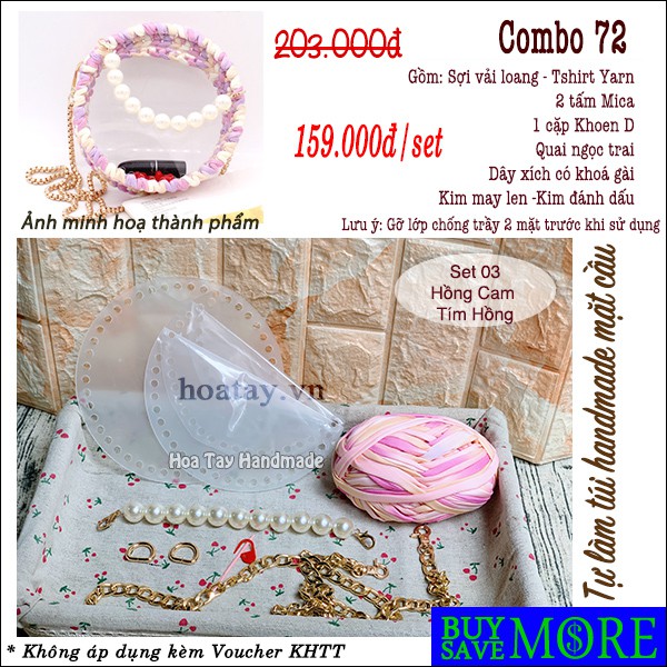 Combo 72- Set túi mica trong tự làm - Bộ nguyên liệu đầy đủ tự làm, hàng đẹp, chất lượng tốt.