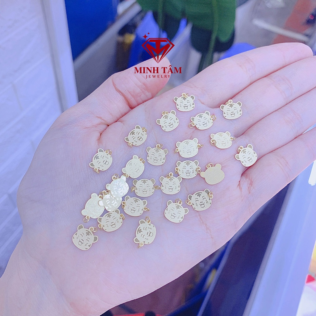 Charm con giáp Hổ Au 10k mẫu mới 2022, Vòng tay chỉ đó charm con giáp Hổ vàng-Minh Tâm Jewelry
