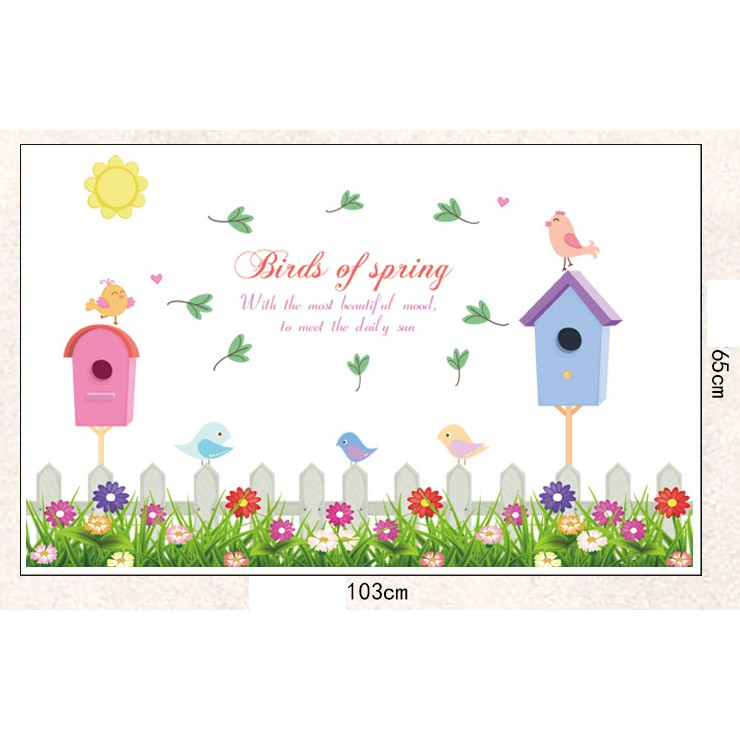 Decal trang trí chân tường hoa