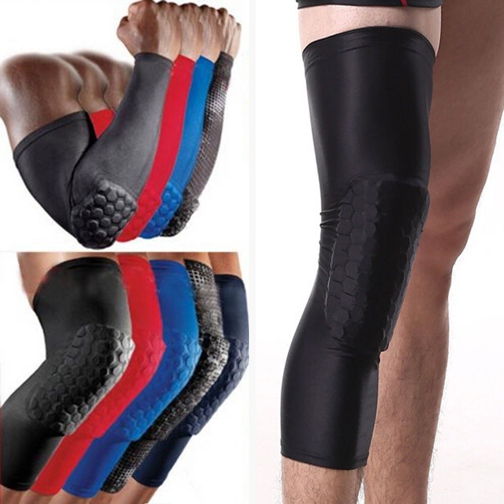 HGL♪1Pc Sports Knee Pads Football Basketball Leg Long Sleeve Kneepad Protector