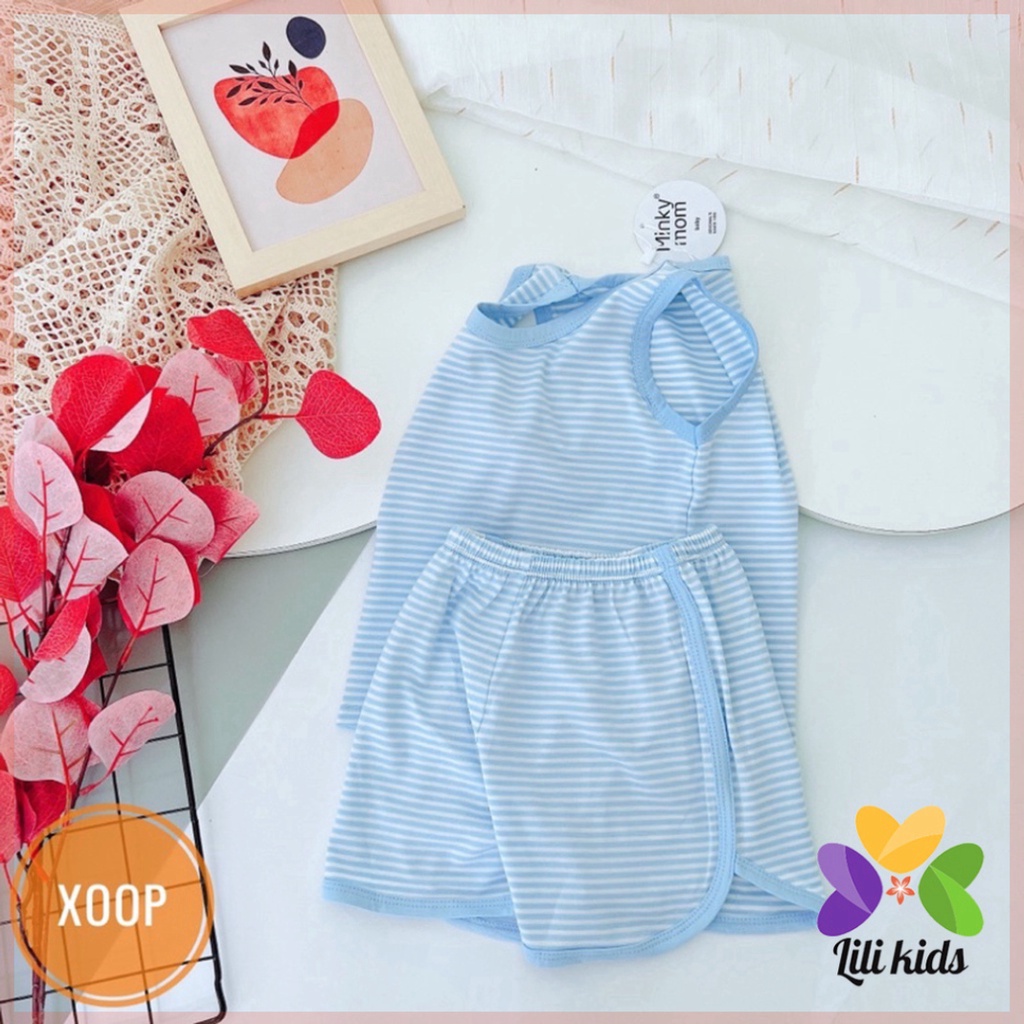 Bộ ba lỗ bé trai bé gái LILIKIDS vải thun lạnh kẻ nhiều màu bộ quần áo cho bé 3 lỗ mặc hè thoáng mát BBL05