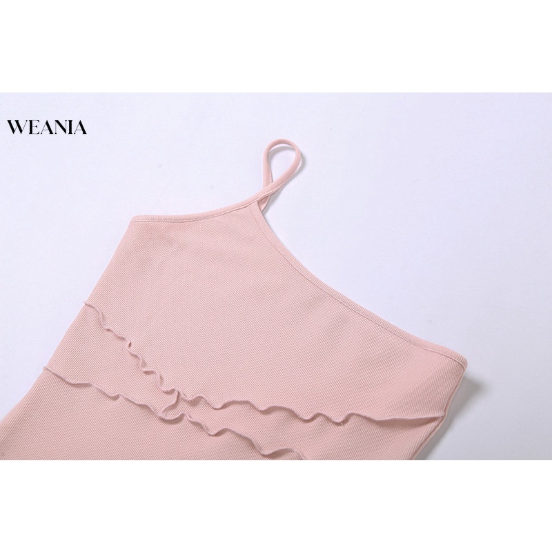 Set Đầm Trễ Vai Phối Bèo + Áo Tay Dài 2 Mảnh Phong Cách Hàn Quốc