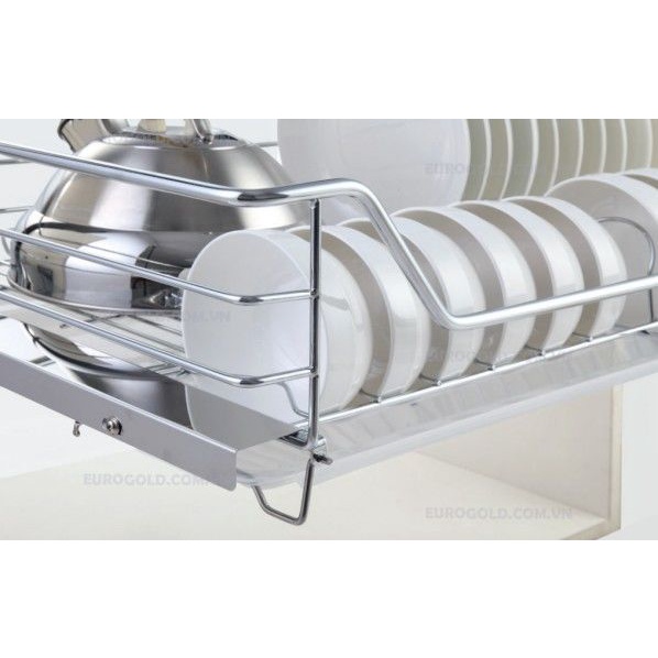 Gía đựng bát đĩa EUROGOLD inox nan - Phụ kiện cho tủ bếp dưới