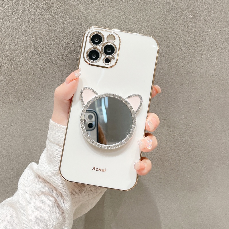 Ốp Lưng Tráng Gương In Hình Mèo 3D Cho Điện Thoại Xiaomi Mi 8 9 9T 10S 10T 11 11T 11X 12 Note 10 Pro Mi 10T Lite Mi 11 Ultra CIVI Poco X2 F3 M3 X3 M2 Pro GT X3 NFC