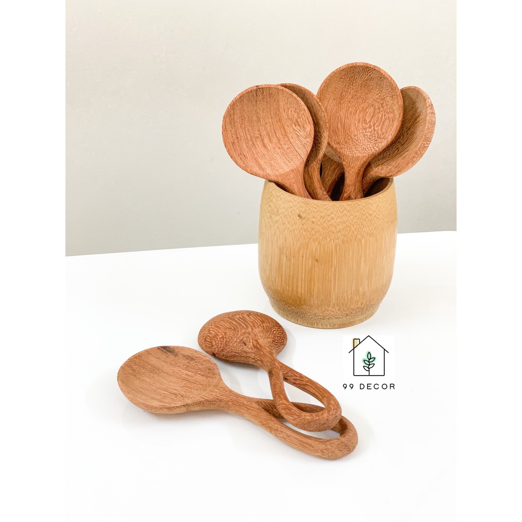 Muỗng - Thìa Gỗ Tự Nhiên Deccor Phụ Kiện Trang Trí Bàn Ăn- Wooden Spoon