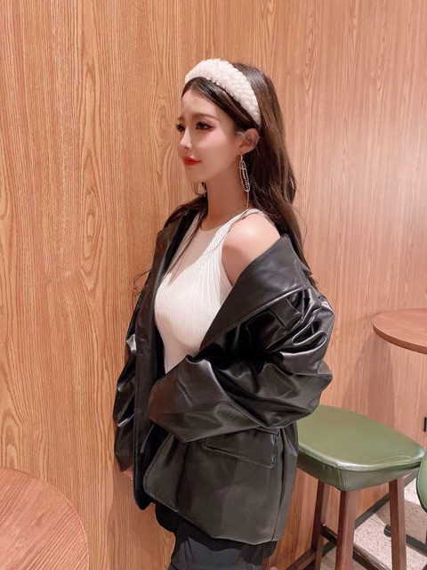 Áo khoác blazer da phong cách cá tính(đều là ảnh thật