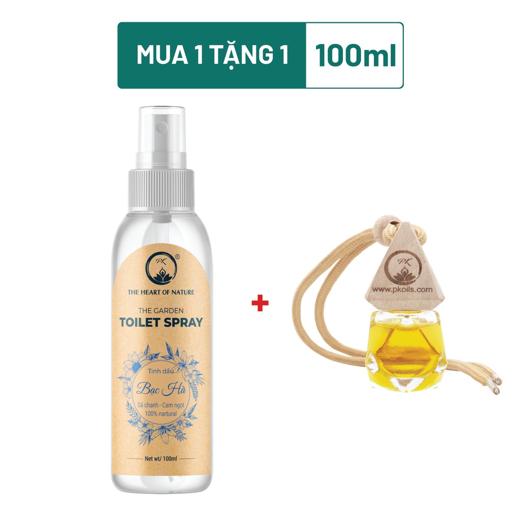 [TẶNG TINH DẦU TREO 7ml] Bình xịt toilet Bạc Hà PK-tiêu diệt mầm bệnh, khử mùi nhà vệ sinh nhanh chóng 30/100ml