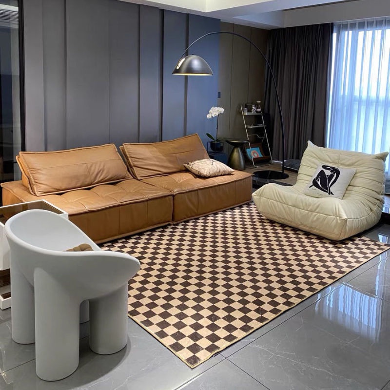 Tấm thảm trải sàn chống trượt họa tiết ô vuông phong cách Morocco