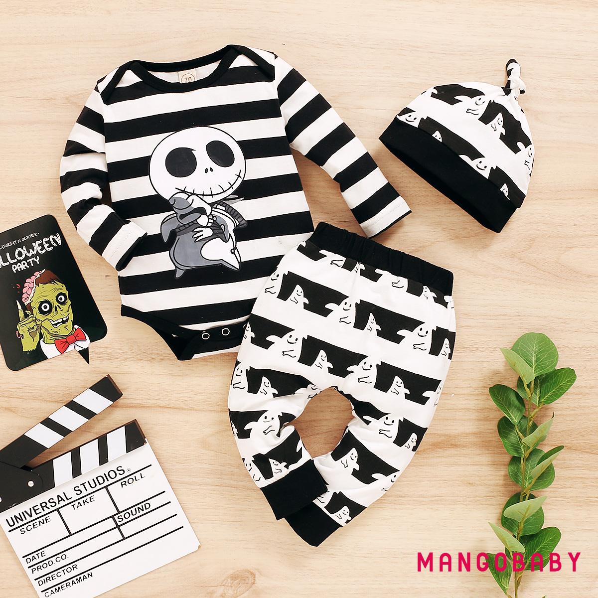 Jumpsuit Tay Dài Kẻ Sọc Phong Cách Halloween Cho Bé Trai