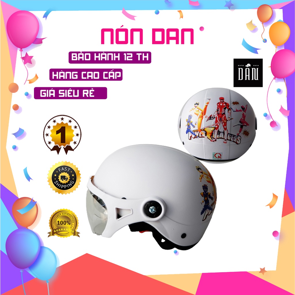 MŨ BẢO HIỂM TRẺ EM CÓ KÍNH,CHO BÉ 4-8 TUỔII,HOẠ TIẾT SIÊU NHÂN,MÀU TRẮNG NHƯ HÌNH-ĐẠT CHUẨN CR