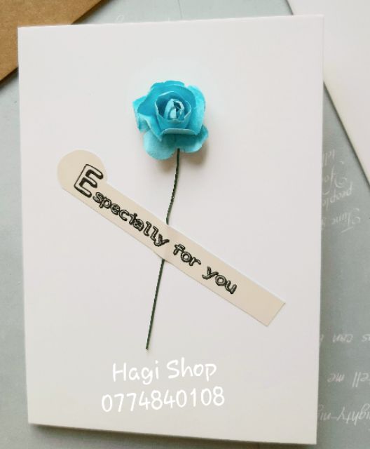 THIỆP 11*8cm, thiệp handmade hoa hồng giấy, hàng sẵn