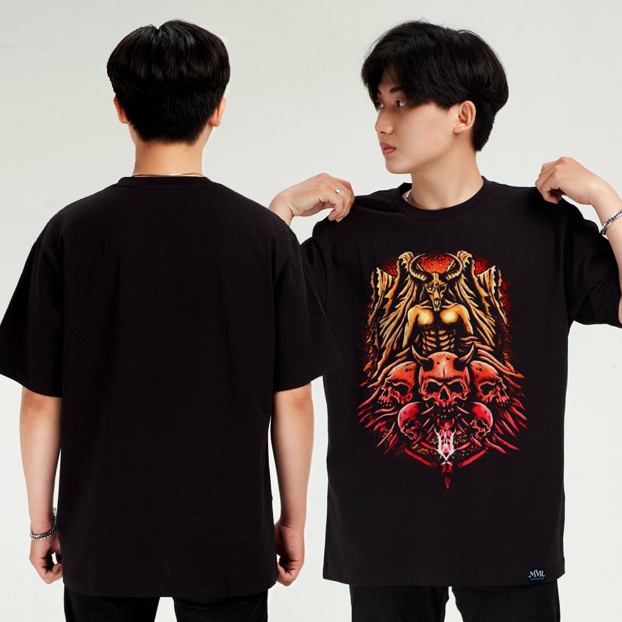 Áo phông nam thun nữ Cotton phom rộng Satan chất lừ mạnh mẽ độc đáo tay lỡ MVR size rộng tee Mỹ BB4340