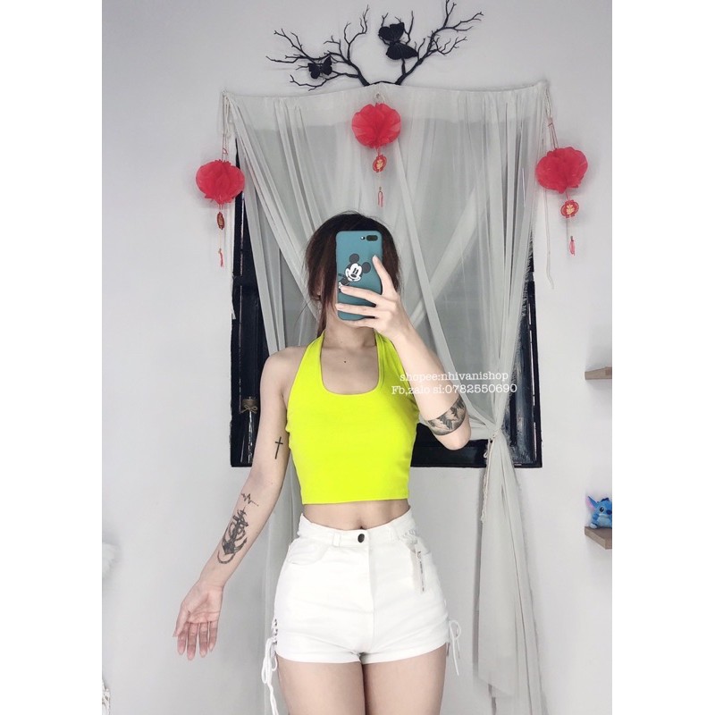 áo hai dây hở lưng áo croptop sexy