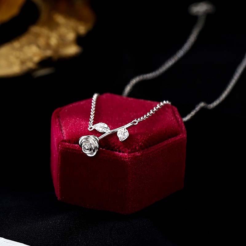 Dây chuyền nữ hoa hồng tình yêu bóng đẹp - THJ SLIVER